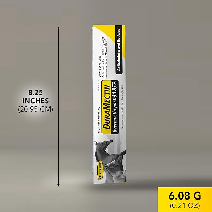 Duramectin Equine Wormer Paste for Animals – Oral Dewormer – 3 Tubes