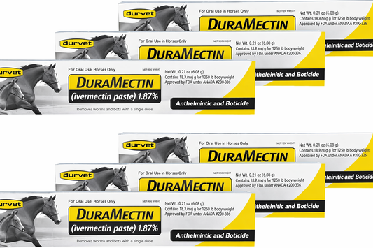 Duramectin Equine Wormer Paste for Animals – Oral Dewormer – 6 Tubes